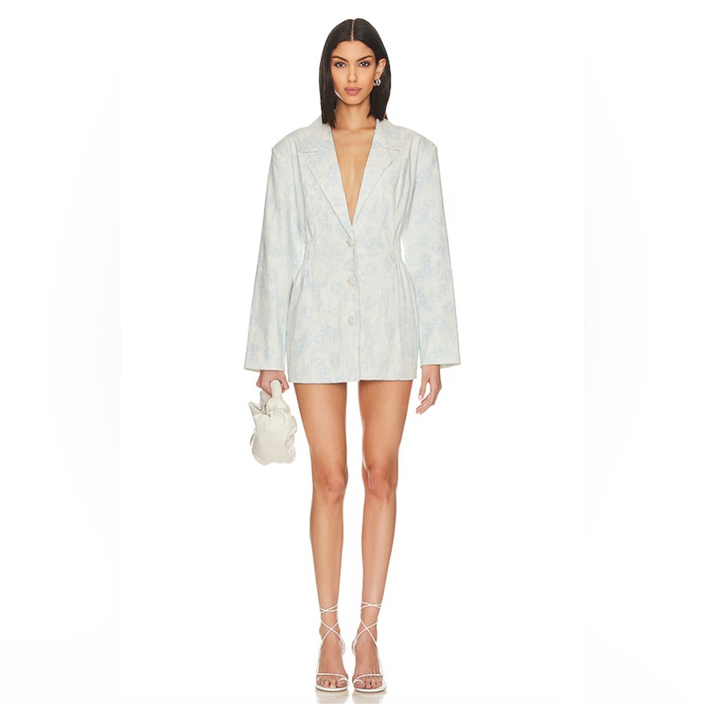 For Love And Lemons Light Blue Long Sleeve Dress